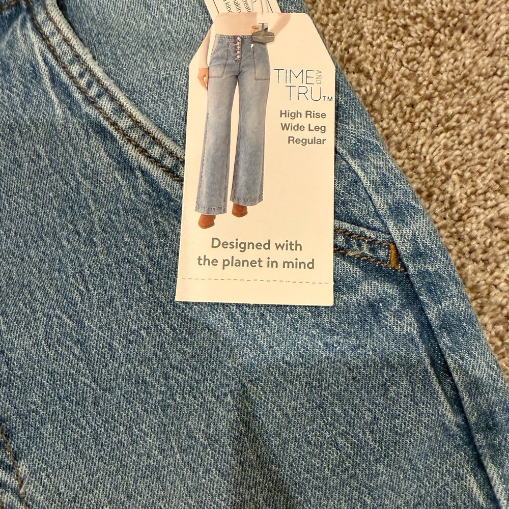 Time and Tru Light Blue Wide Leg Jeans - Picture 2 of 2